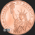 1 oz Statue of Liberty Copper Round .999 fine bullion obverse