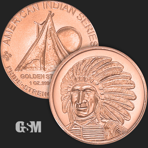 1 oz Red Cloud Copper Golden State Mint 777
