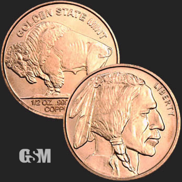 Buffalo Indian 2 oz .999 Copper Round American USA Made Commemorative BU Coin