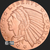 1/2 oz Incuse Indian round .999 fine copper bullion obverse