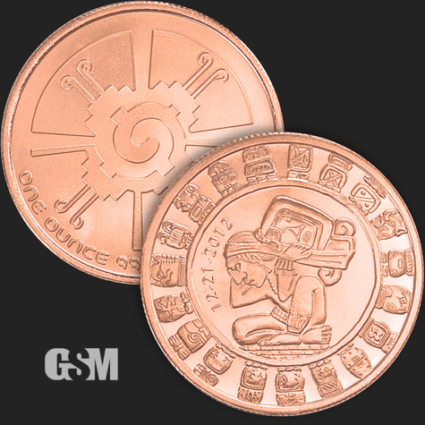 1 oz Mayan Calendar Copper Golden State Mint 777