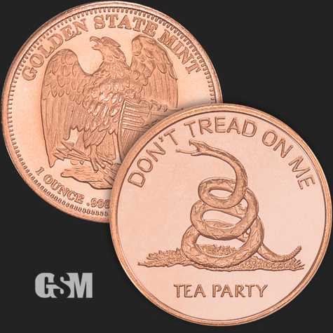 1 oz Dont Tread On Me BULLION Copper Golden State Mint 777