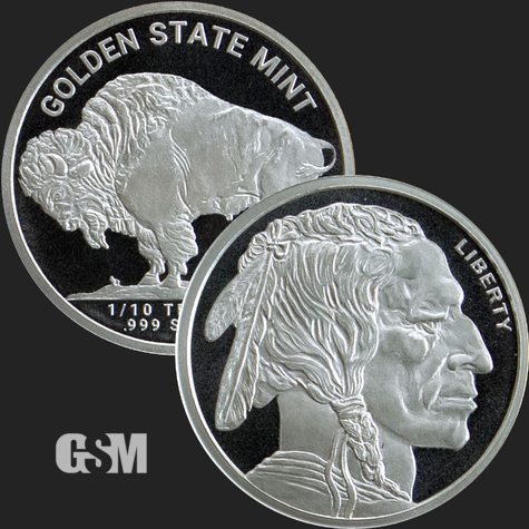 Silver Bullion 1 oz Buffalo Round .999 fine