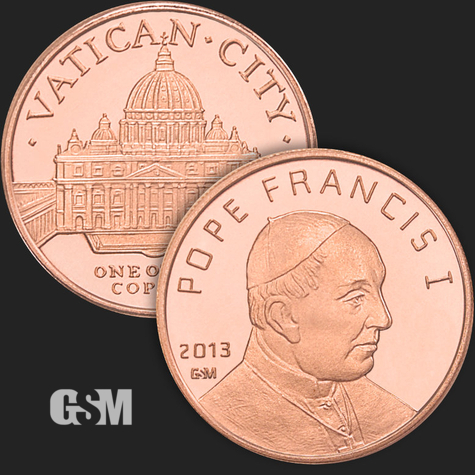 1 oz Pope Francis Proof Copper Golden State Mint 777