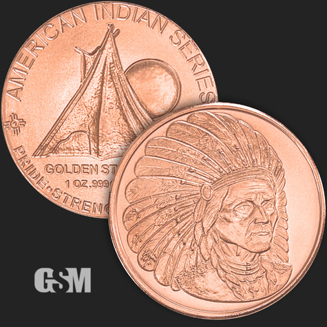 1 oz Sitting Bull Copper State Mint 777