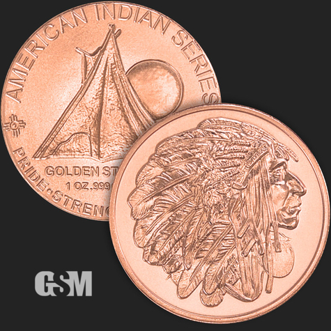 Medallion Chief 1 Oz Copper Round - 1 Oz Copper Coin