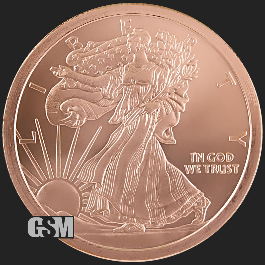 Walking Liberty 1 oz Copper Round (New)