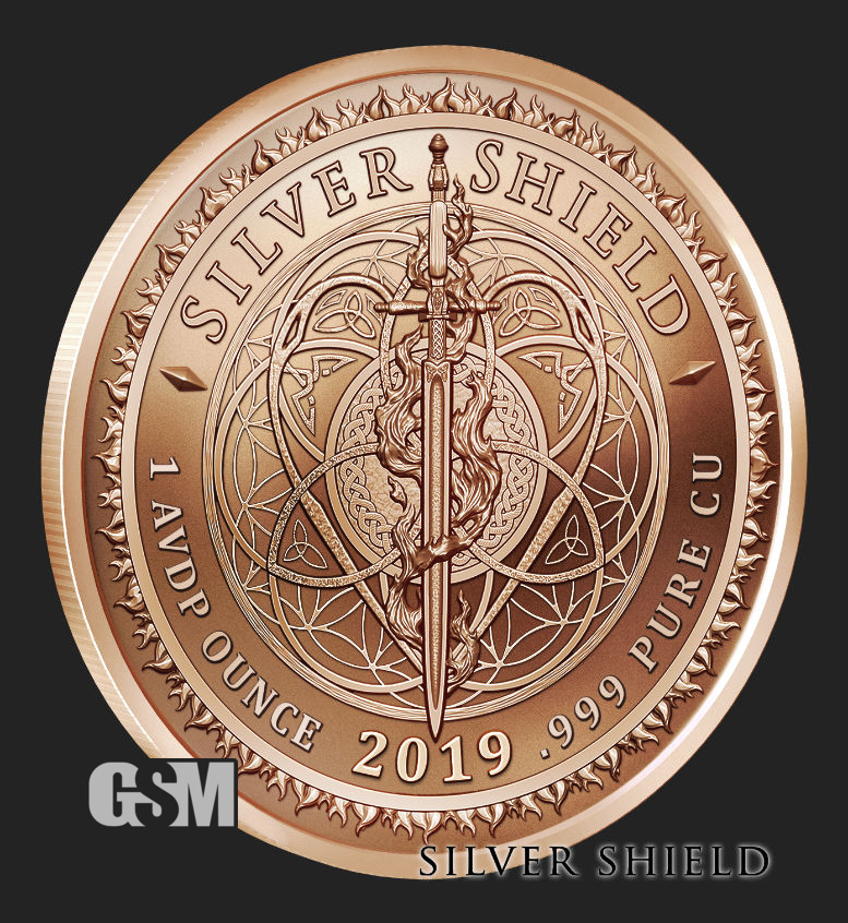 Don/'t Tread on Me Silver Shield 1 oz Copper Round