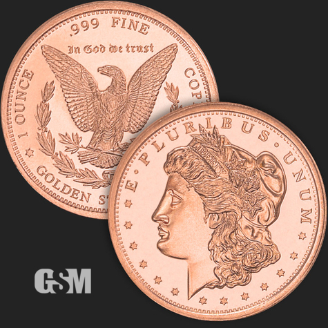1 oz Morgan Copper Golden State Mint 777 02