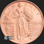 1/2 oz Standing Liberty round .999 fine copper bullion obverse