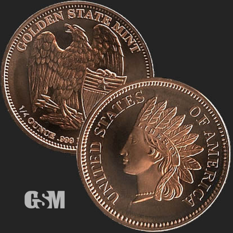 Indian head 1/4 oz Copper Coin