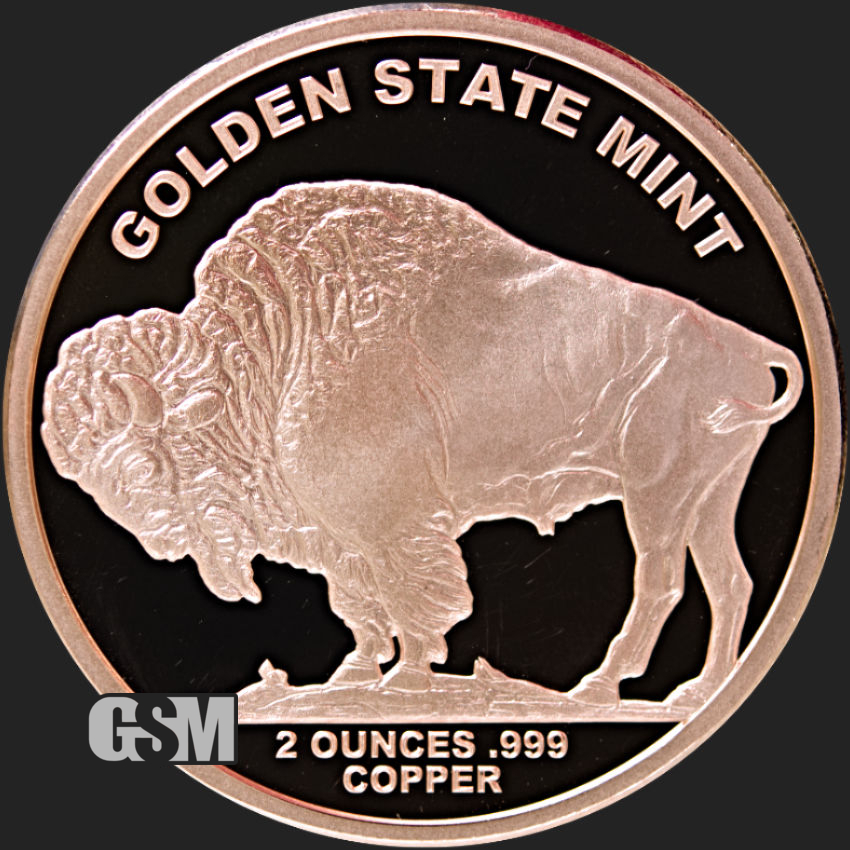 Nickel Reverse 1/2 oz .Copper Round Buffalo 