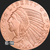 2 oz Copper Incuse Indian round .999 Fine Obverse