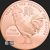 2 oz Copper Bullion Year of the Rooster Round .999 Fine Obverse