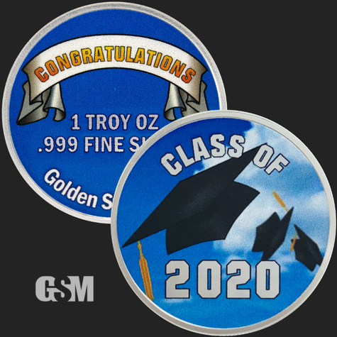 1 oz Silver Colorized Graduation 2020 777