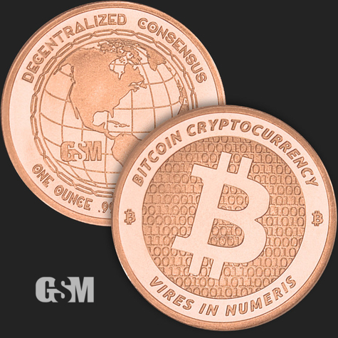 1 oz Bitcoin Copper Golden State Mint 777