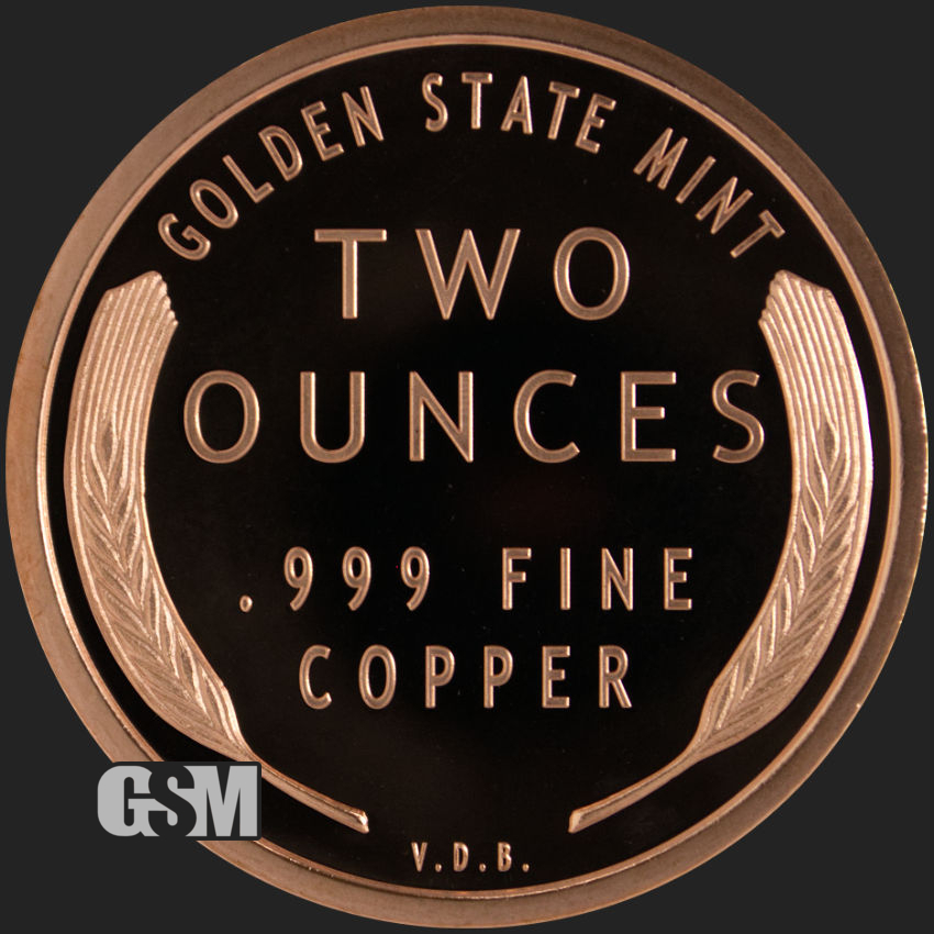 LINCOLN WHEAT CENT  DESIGN-.999 FINE COPPER BULLION COPPER ROUND THICK 5 OUNCE 