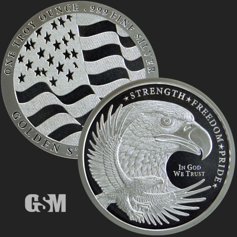 G and G Mining Silver Eagle Fractional Round 1/2 troy ounce .999 fine 