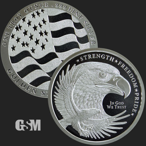 1 oz GSM Silver Eagle Golden State Mint 777 01