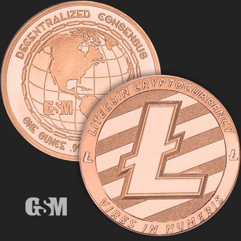 1 oz Litecoin Copper Golden State Mint 777