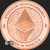 Ethereum Cryptocurrency Copper Bullion round 1 oz .999 fine Obverse