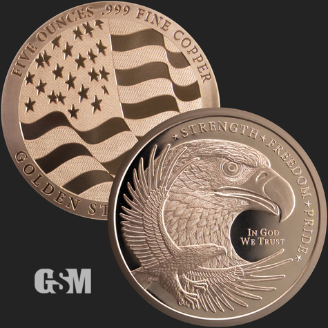 5 oz Copper Eagle GSM Golden State Mint 777