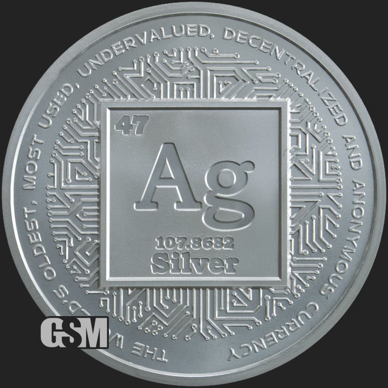 2020 1oz Silver Crypto BU Silver Shield Original Decentralized Money Currency