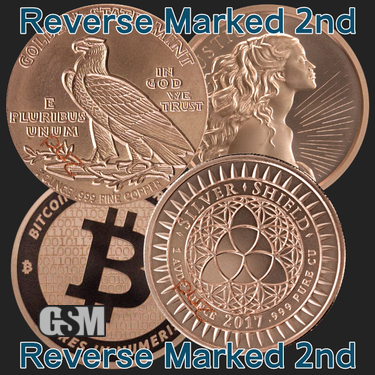 Guns and Gold Design Lot of 100-1 oz Copper Rounds