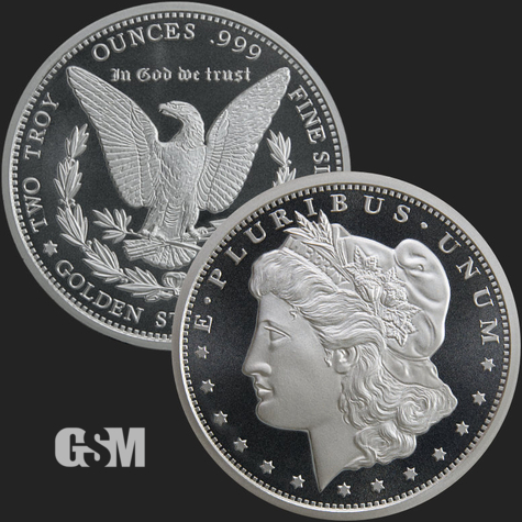 2 oz Morgan Silver round Golden State Mint 777