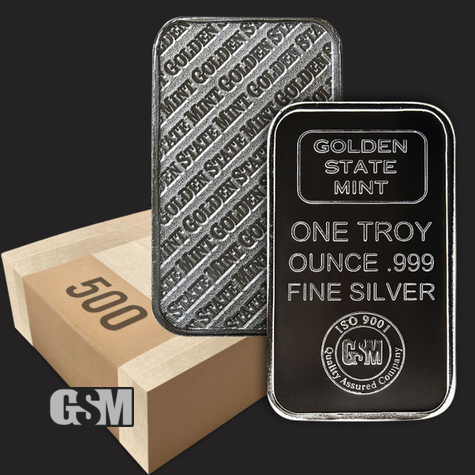 box ready to ship 1 oz silver GMS Bars 500 Golden State Mint 710