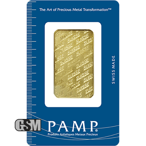 1 oz Gold Bar Pamp .9999 Fine