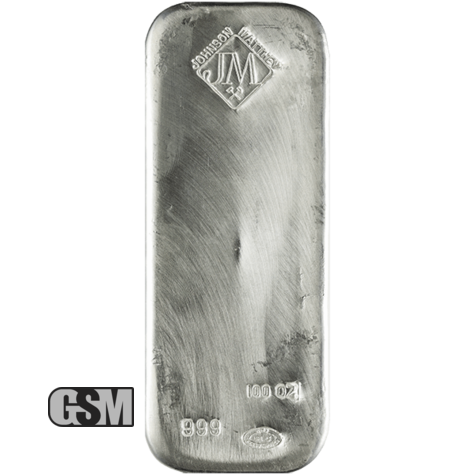 100 oz Silver Bar Johnson Matthey