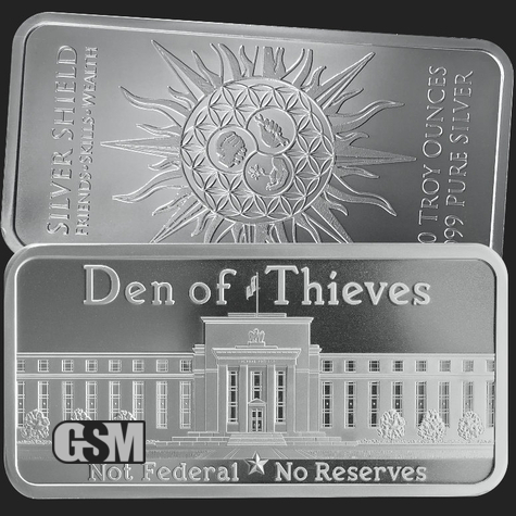 10 oz Den of Thieves Bar GOlden State Mint 777