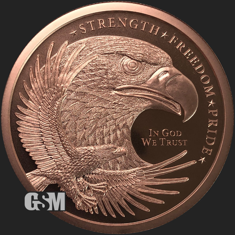 Indian And Eagle 2oz Copper Round