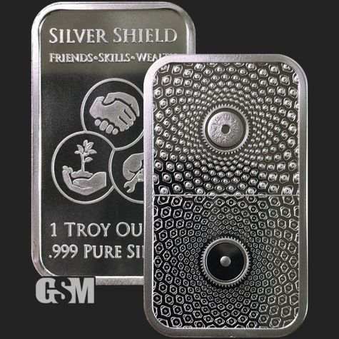 1 oz Silver Bar Duality Golden State Mint 777