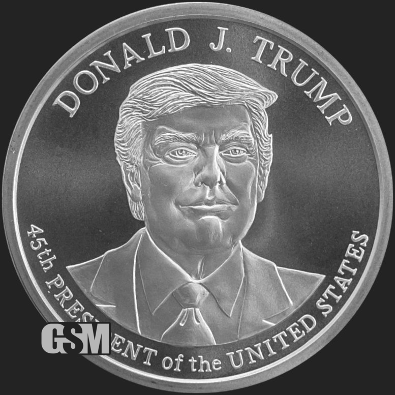 3-D Donald Trump 1 oz .999 Solid Silver Round/Coin 45th President of the USA 