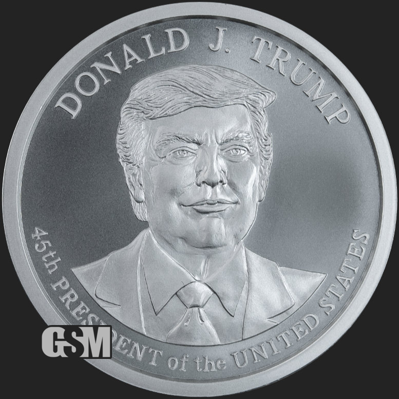 Donald J Trump 45th President The White House 1oz Silver Round FREE Slab Spring9 