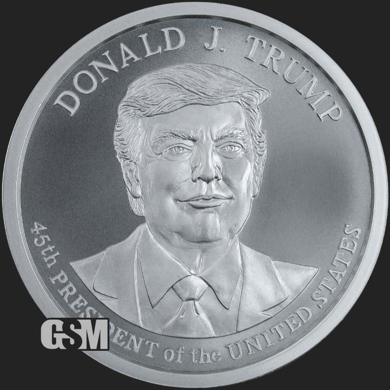 DONALD J TRUMP USA PRESIDENT SILVER  .999 1/10 OZ ROUND  777 Free Cu 
