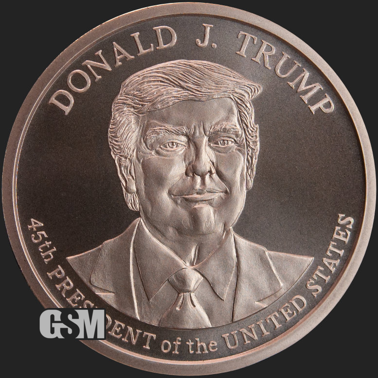 45TH PRESIDENT OF THE UNITED STATES Donald Trump 1 Oz .999 Fine Copper Round 