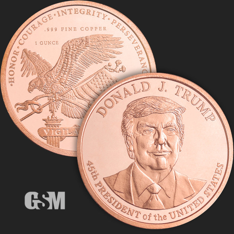1 oz President Donald J Trump Copper Golden State Mint 777