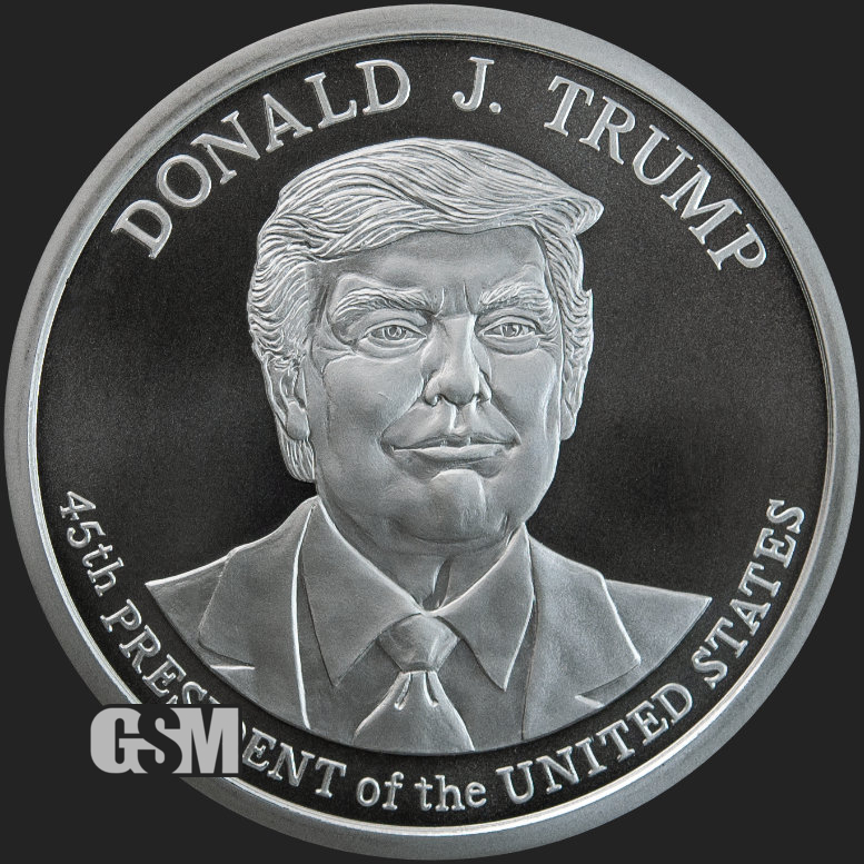 President Donald Trump With COA* .999 Silver Overlay..2016 Commemorative Coin. 