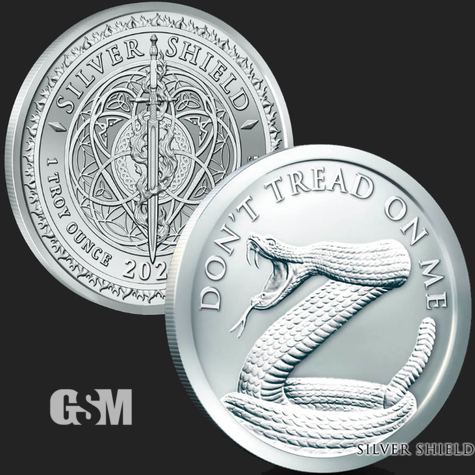 1 oz Dont tread on me Silver BU Silver Shield Golden State Mint 777