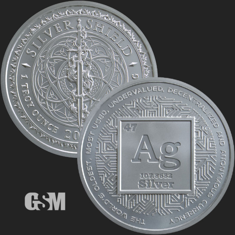 1oz Silver Shield AG Silver bu Golden State Mint Silver 777