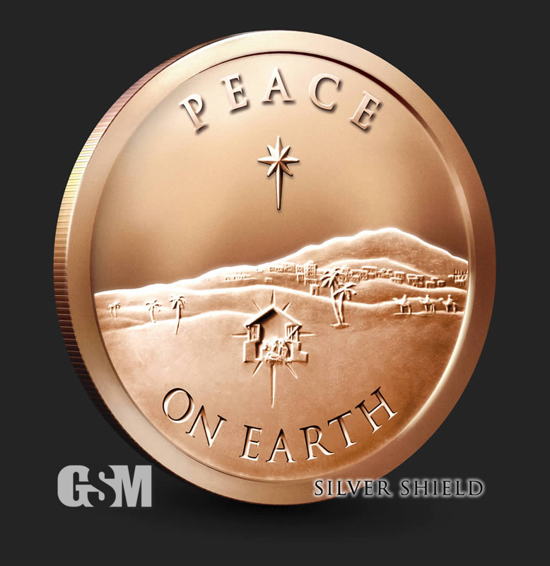 Copper Round Coin  from Silver Shield  2018 PEACE COMES FROM WITHIN    1 oz 