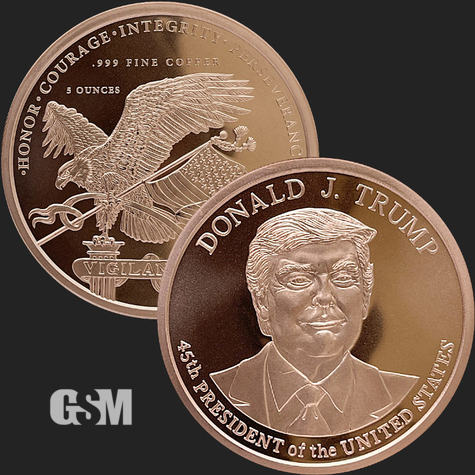 5oz Copper President Trump Golden State Mint 777