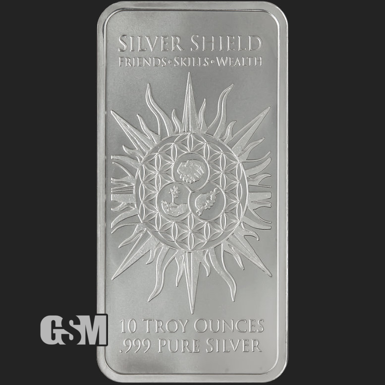 1 gram .999 Fine silver bullion bar Lot of 10 "NEW" "All Seeing" Design 