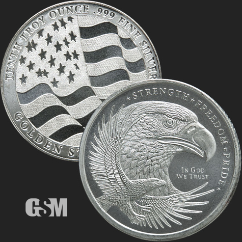 tenth oz GSM Silver Eagle round 777B