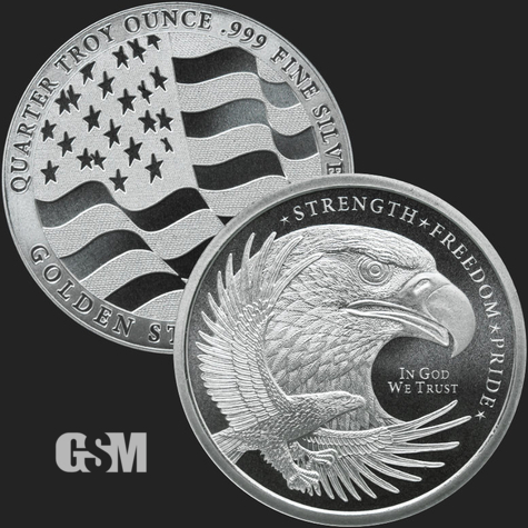 1 4 oz GSM Silver Eagle Golden State Mint 777