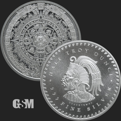half oz aztec calendar silver round Golden State Mint 777