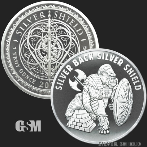 1 oz Silver Backed Silver Shield BU Golden State Mint 777